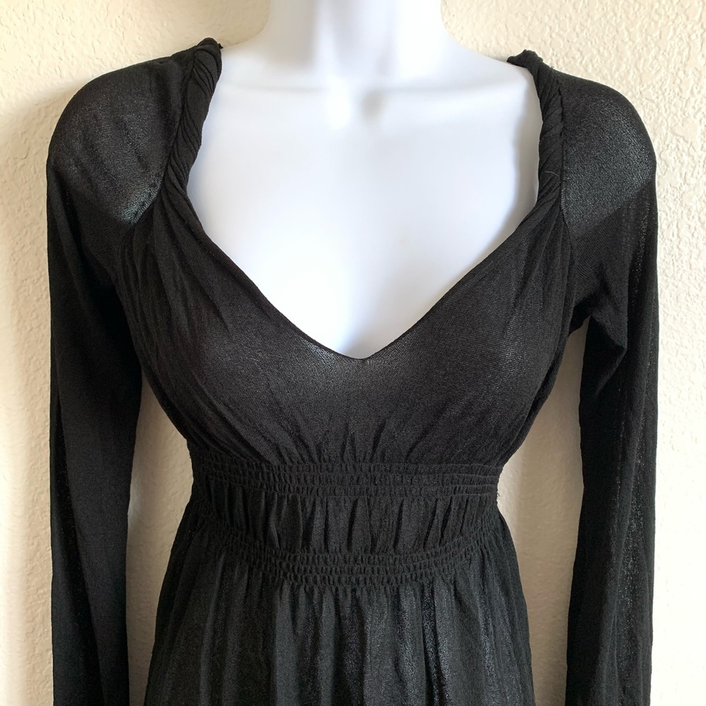 AX Armani Exchange | babydoll silk V neck blouse - Picture 2 of 5